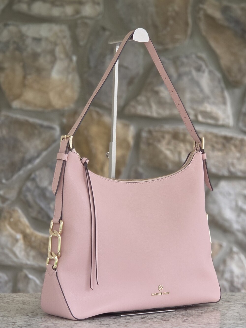 Michael Kors Laney Large Pink Hobo Shoulder Bag